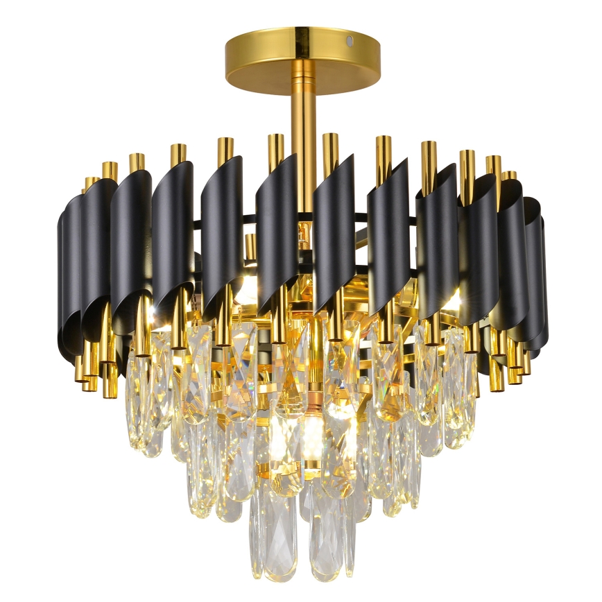 Brilagi - Flush-mounted chandelier ECLIPSE 5xE14/10W/230V Ø 38 cm black/gold