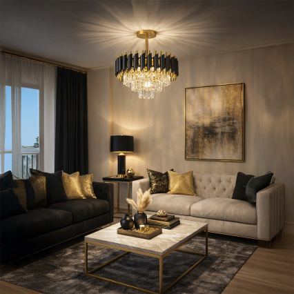 Brilagi - Flush-mounted chandelier ECLIPSE 5xE14/10W/230V Ø 38 cm black/gold