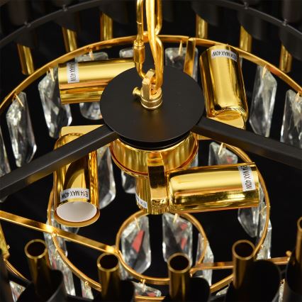 Brilagi - Flush-mounted chandelier ECLIPSE 5xE14/10W/230V Ø 38 cm black/gold