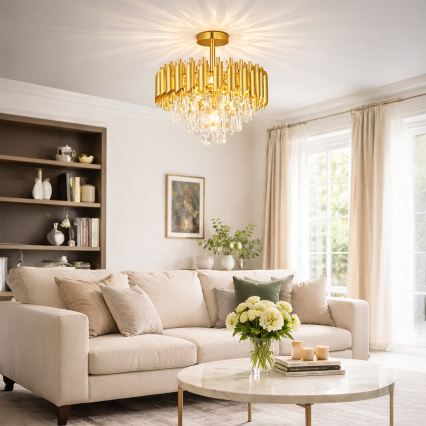 Brilagi - Flush-mounted chandelier ECLIPSE 5xE14/10W/230V Ø 38 cm gold