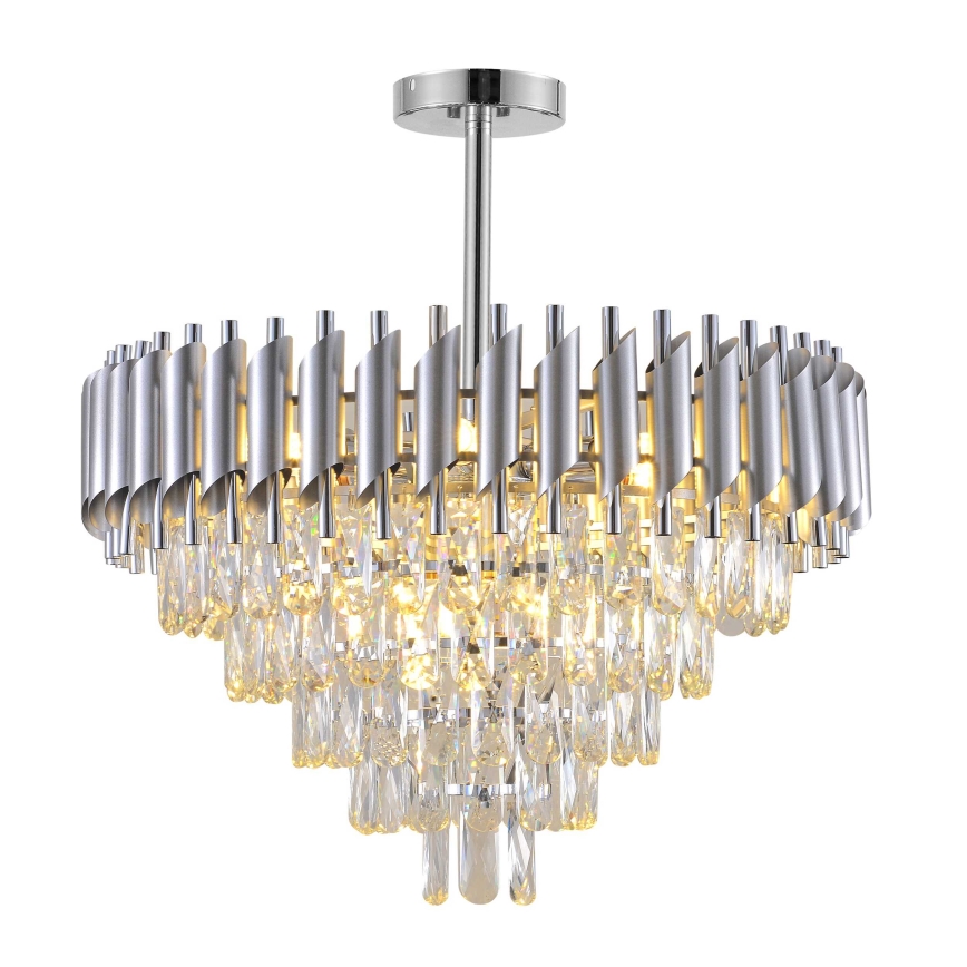 BRILAGI - Flush-mounted chandelier ECLIPSE 9xE14/10W/230V Ø 58 cm silver