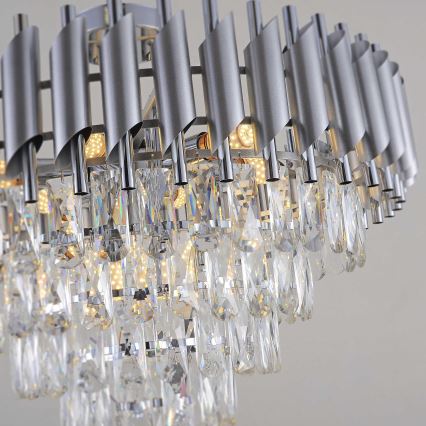 BRILAGI - Flush-mounted chandelier ECLIPSE 9xE14/10W/230V Ø 58 cm silver