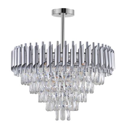 BRILAGI - Flush-mounted chandelier ECLIPSE 9xE14/10W/230V Ø 58 cm silver