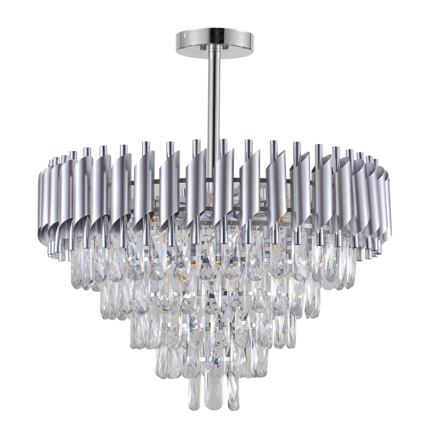 BRILAGI - Flush-mounted chandelier ECLIPSE 9xE14/10W/230V Ø 58 cm silver