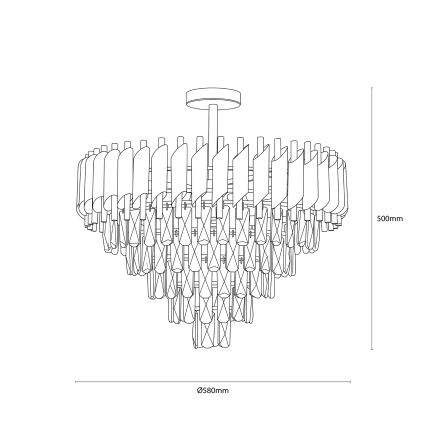 BRILAGI - Flush-mounted chandelier ECLIPSE 9xE14/10W/230V Ø 58 cm silver
