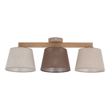 Brilagi - Flush-mounted chandelier LATTE 3xE27/15W/230V pine/mix