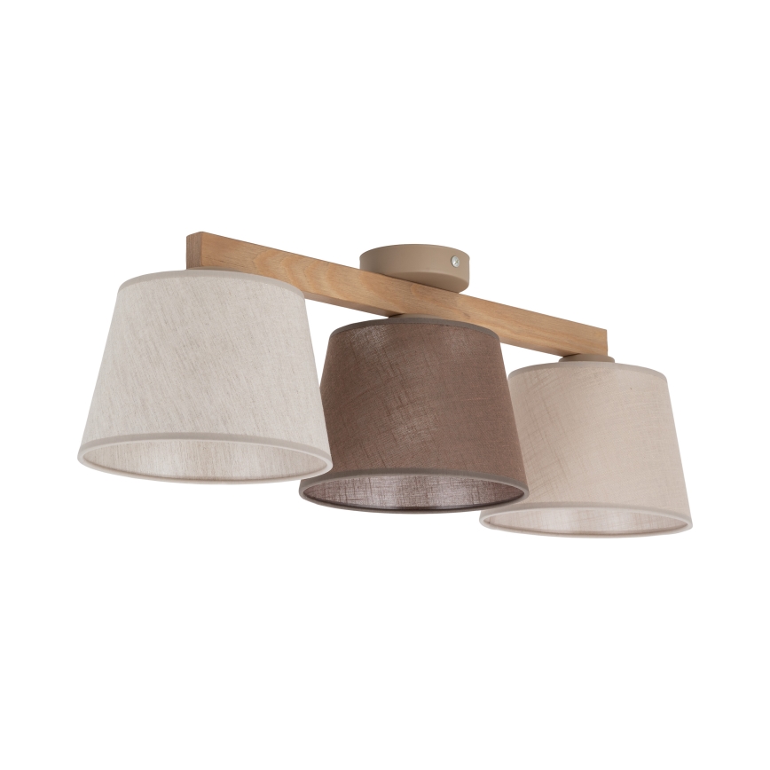 Brilagi - Flush-mounted chandelier LATTE 3xE27/15W/230V pine/mix