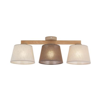 Brilagi - Flush-mounted chandelier LATTE 3xE27/60W/230V pine/mix