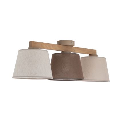 Brilagi - Flush-mounted chandelier LATTE 3xE27/60W/230V pine/mix