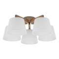 Brilagi - Flush-mounted chandelier LATTE SABIA 5xE27/60W/230V pine/white