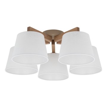 Brilagi - Flush-mounted chandelier LATTE SABIA 5xE27/60W/230V pine/white