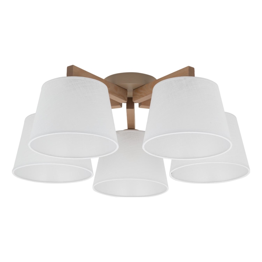 Brilagi - Flush-mounted chandelier LATTE SABIA 5xE27/60W/230V pine/white