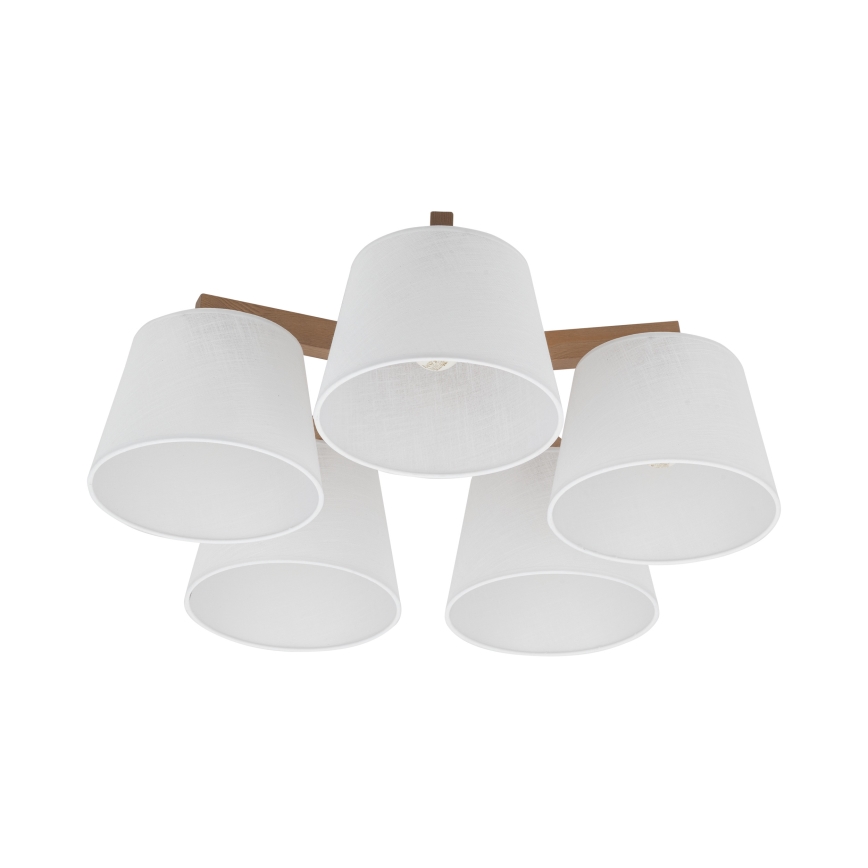 Brilagi - Flush-mounted chandelier LATTE SABIA 5xE27/60W/230V pine/white