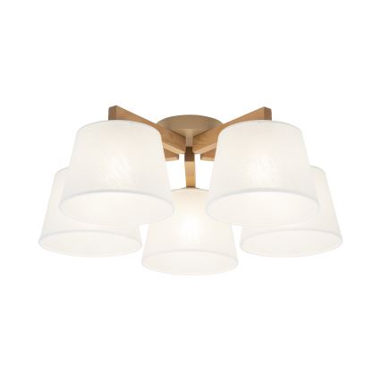 Brilagi - Flush-mounted chandelier LATTE SABIA 5xE27/60W/230V pine/white