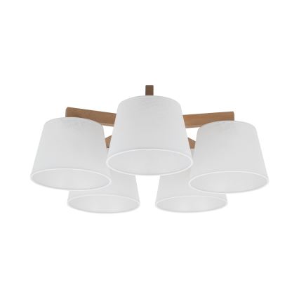Brilagi - Flush-mounted chandelier LATTE SABIA 5xE27/60W/230V pine/white