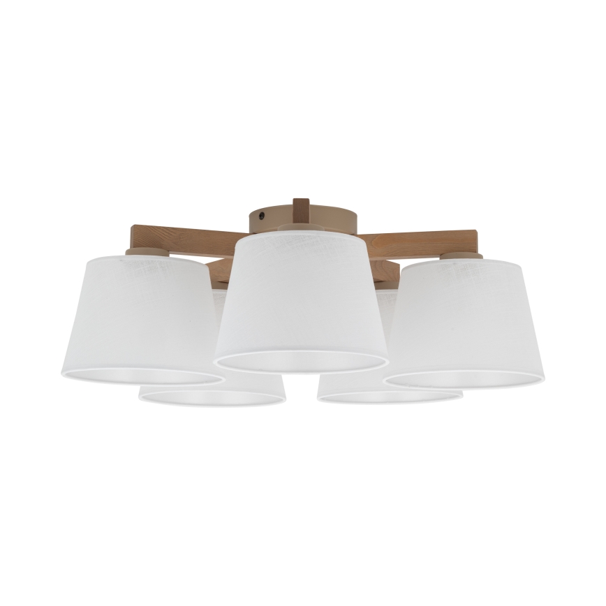 Brilagi - Flush-mounted chandelier LATTE SABIA 5xE27/60W/230V pine/white