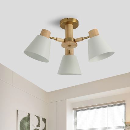 Brilagi - Flush-mounted chandelier LUND WOOD 3xE27/40W/230V Ø 50 cm wood
