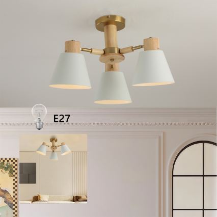 Brilagi - Flush-mounted chandelier LUND WOOD 3xE27/40W/230V Ø 50 cm wood