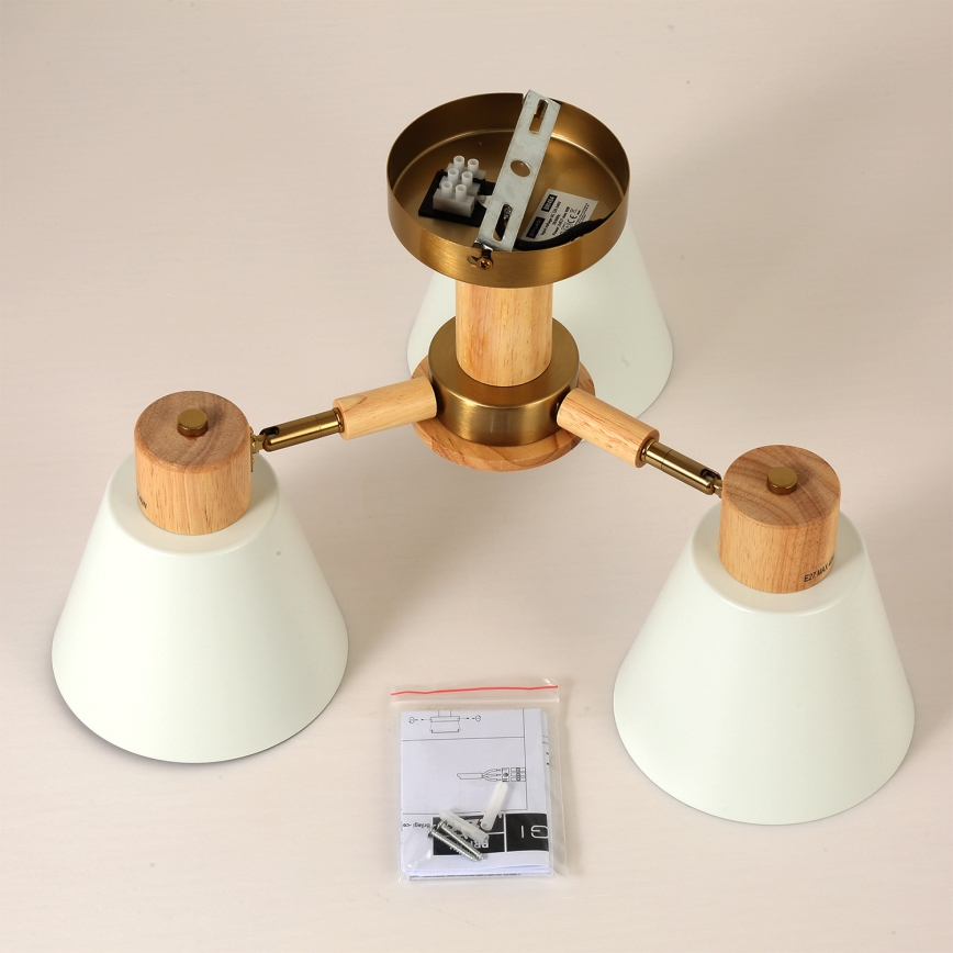 Brilagi - Flush-mounted chandelier LUND WOOD 3xE27/40W/230V Ø 50 cm wood