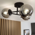Brilagi - Flush-mounted chandelier MALIVA 3xE14/15W/230V black/smoky