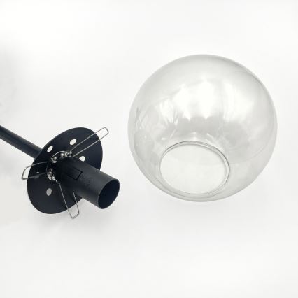 Brilagi - Flush-mounted chandelier MALIVA 4xE14/15W/230V Black/Clear