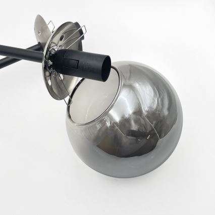 Brilagi - Flush-mounted chandelier MALIVA 4xE14/15W/230V matte chrome/smoked