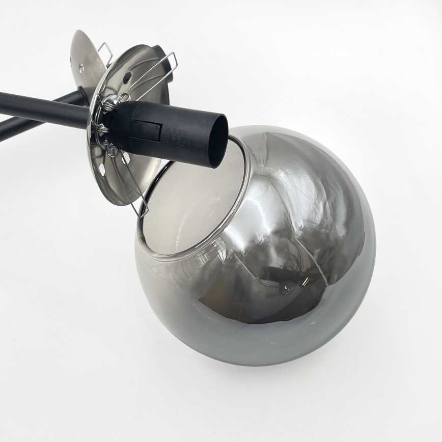 Brilagi - Flush-mounted chandelier MALIVA 4xE14/15W/230V matte chrome/smoked