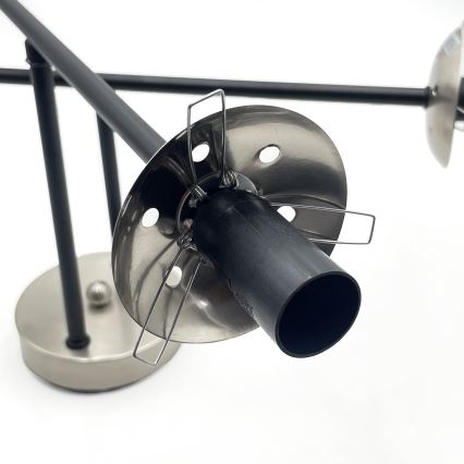 Brilagi - Flush-mounted chandelier MALIVA 4xE14/15W/230V matte chrome/smoked