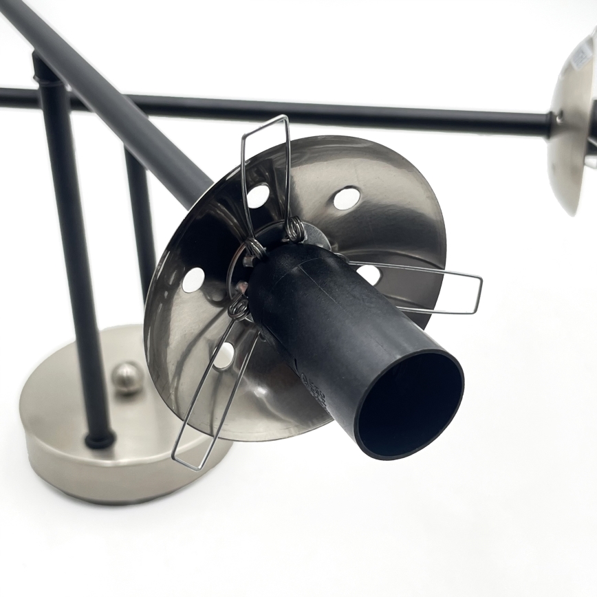 Brilagi - Flush-mounted chandelier MALIVA 4xE14/15W/230V matte chrome/smoked