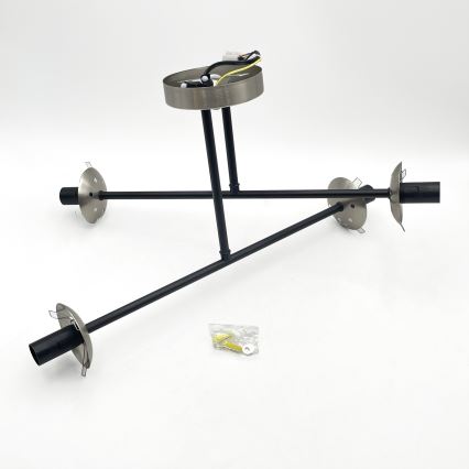 Brilagi - Flush-mounted chandelier MALIVA 4xE14/15W/230V matte chrome/smoked