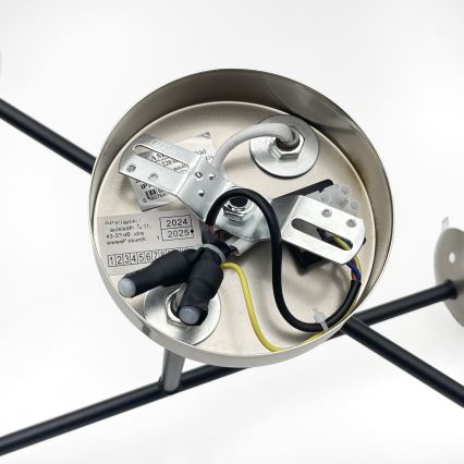 Brilagi - Flush-mounted chandelier MALIVA 4xE14/15W/230V matte chrome/smoked