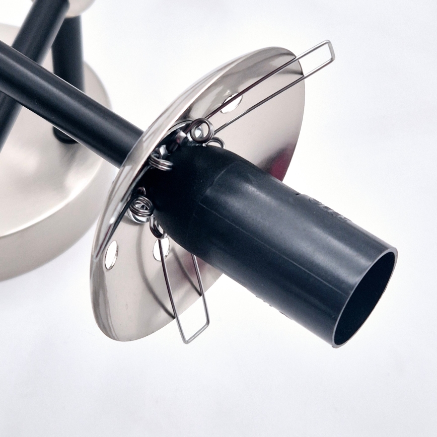 Brilagi - Flush-mounted chandelier MALIVA 6xE14/15W/230V matte chrome/smoked