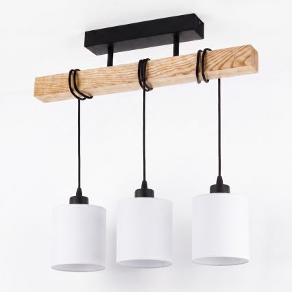 BRILAGI - Flush-mounted chandelier NUBILA 3xE27/60W/230V pine/white