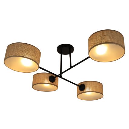 Brilagi - Flush-Mounted Chandelier VIRGO 4xE14/40W/230V beige/black