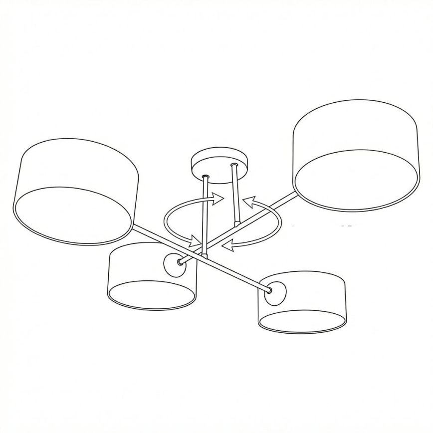 Brilagi - Flush-Mounted Chandelier VIRGO 4xE14/40W/230V beige/black