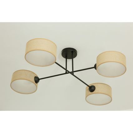 Brilagi - Flush-Mounted Chandelier VIRGO 4xE14/40W/230V beige/black