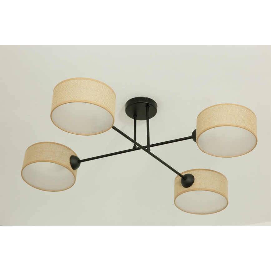 Brilagi - Flush-Mounted Chandelier VIRGO 4xE14/40W/230V beige/black