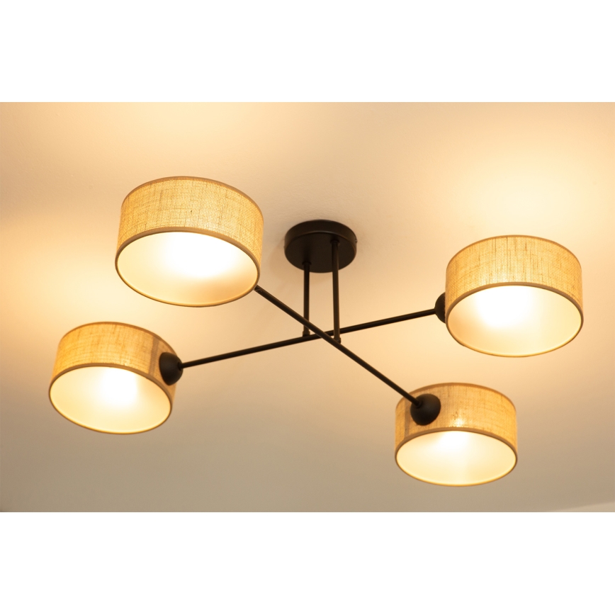 Brilagi - Flush-Mounted Chandelier VIRGO 4xE14/40W/230V beige/black