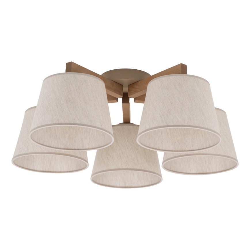 Brilagi - Flush‑mount chandelier LATTE SABIA 5xE27/15W/230V pine/cream