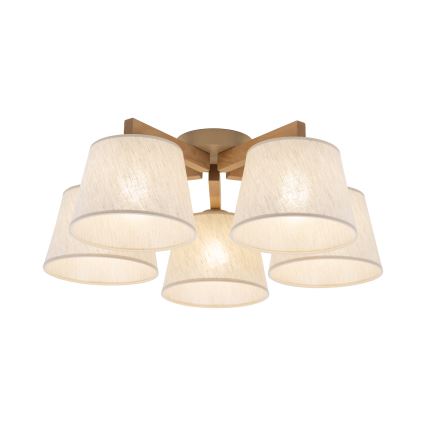 Brilagi - Flush‑mount chandelier LATTE SABIA 5xE27/15W/230V pine/cream