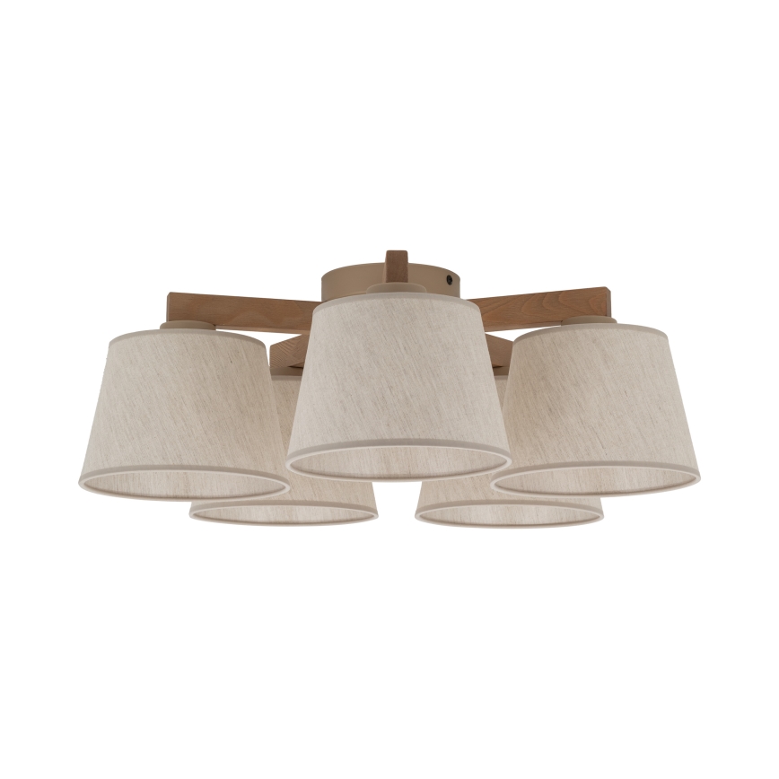 Brilagi - Flush‑mount chandelier LATTE SABIA 5xE27/15W/230V pine/cream