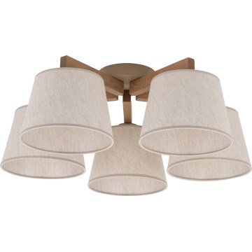 Brilagi - Flush‑mount chandelier LATTE SABIA 5xE27/60W/230V pine/cream