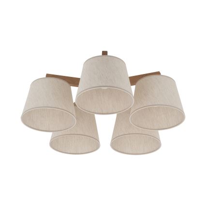 Brilagi - Flush‑mount chandelier LATTE SABIA 5xE27/60W/230V pine/cream