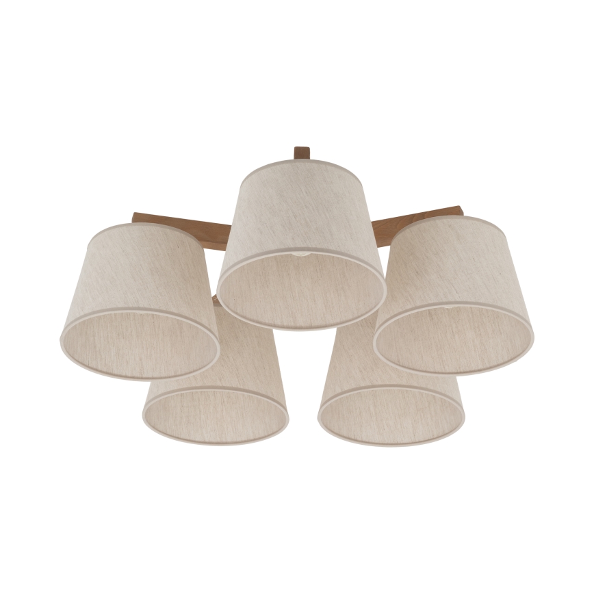 Brilagi - Flush‑mount chandelier LATTE SABIA 5xE27/60W/230V pine/cream