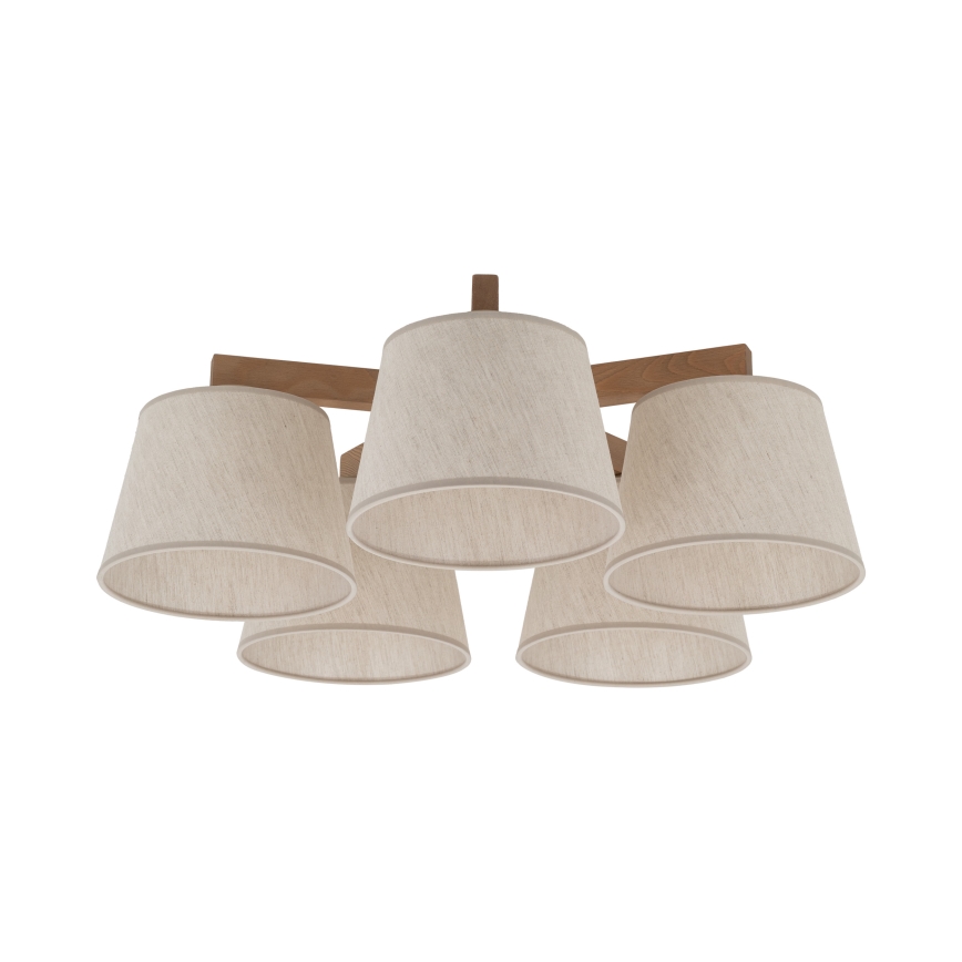 Brilagi - Flush‑mount chandelier LATTE SABIA 5xE27/60W/230V pine/cream