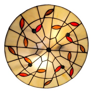 Brilagi - FOLIA Tiffany stained-glass ceiling light, 3xE27/60W/230V, Ø 40 cm