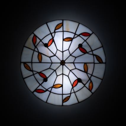 Brilagi - FOLIA Tiffany stained-glass ceiling light, 3xE27/60W/230V, Ø 40 cm