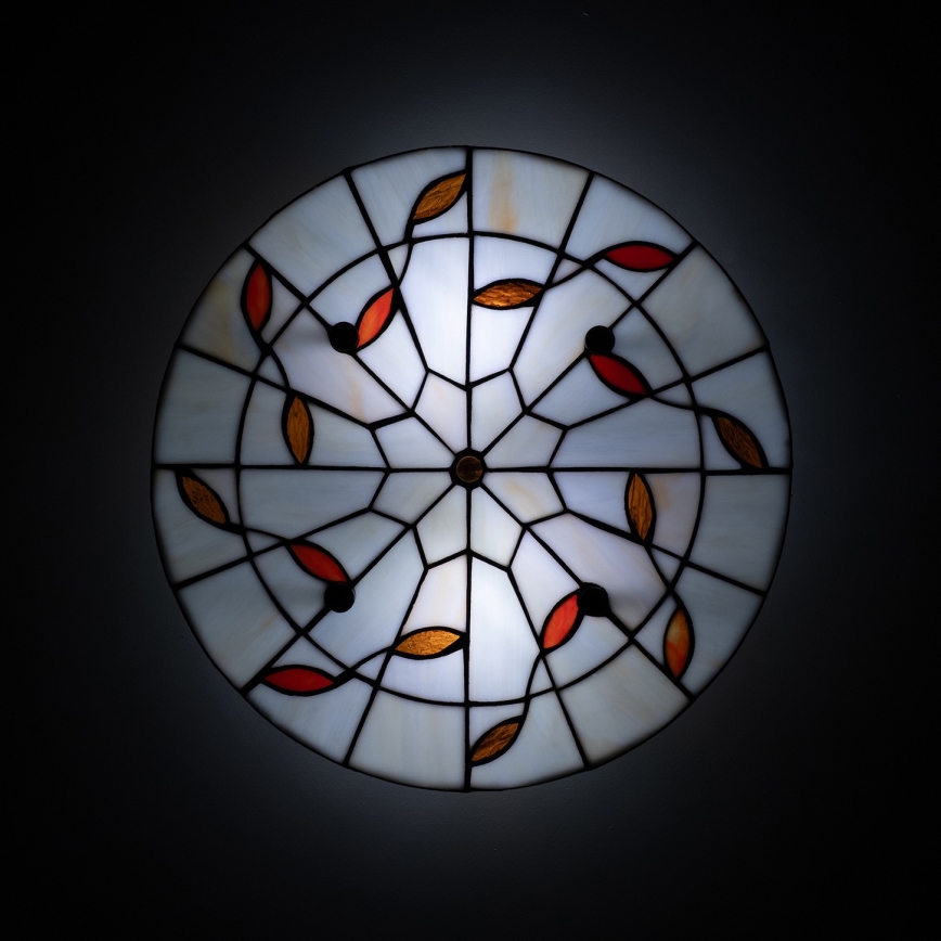 Brilagi - FOLIA Tiffany stained-glass ceiling light, 3xE27/60W/230V, Ø 40 cm