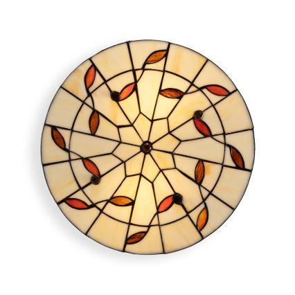 Brilagi - FOLIA Tiffany stained-glass ceiling light, 3xE27/60W/230V, Ø 40 cm