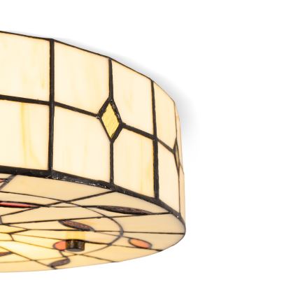 Brilagi - FOLIA Tiffany stained-glass ceiling light, 3xE27/60W/230V, Ø 40 cm